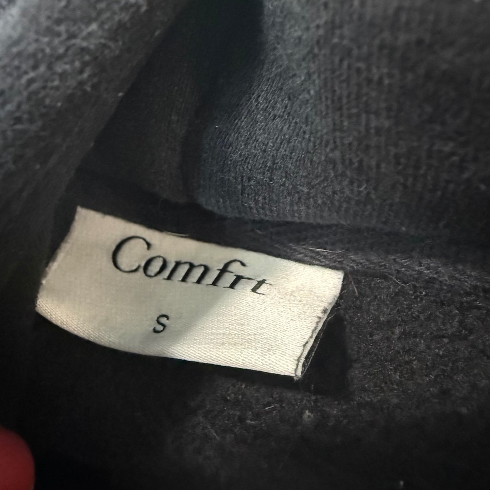 Comfrt Unisex Hoodie Small Black Embroidered Logo Sweatshirt Thick Fleece - Picture 5 of 6